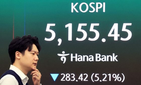 5% 넘게 떨어지며 하락 출발한 코스피