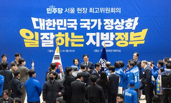 정청래 대표의 1대1 사진촬영