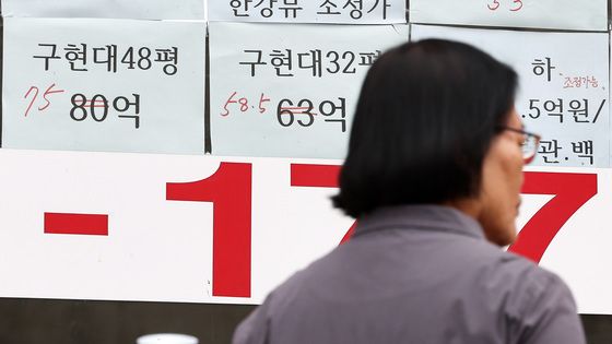 떨어지는 강남 집값