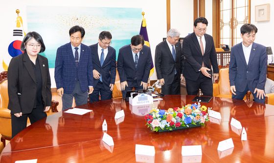 개헌추진 위해 모인 제정당 원내대표들 '국민의힘은 불참'