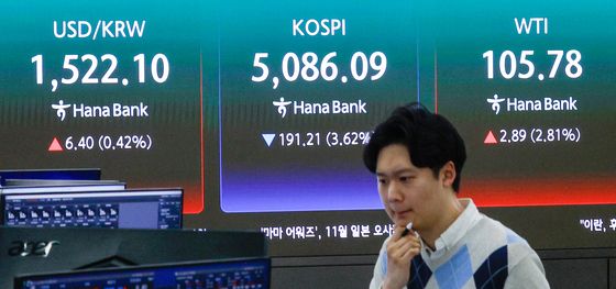 코스피 장중 한때 5100선 밑으로