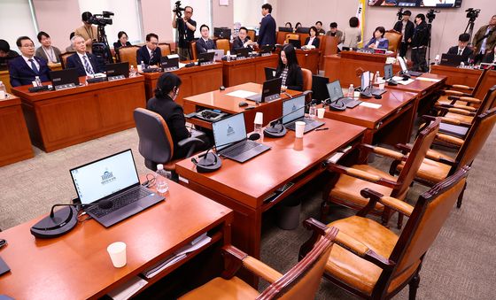 검찰 조작기소 국조특위, 국민의힘 의원들의 자리