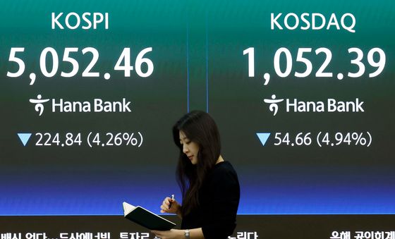 코스피·코스닥 4%대 하락