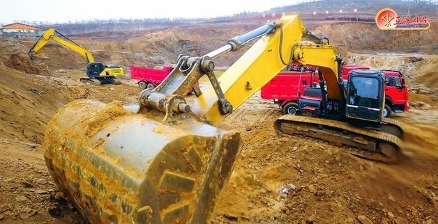 北 인민군 124연대 '기초 굴삭 공사 연이어 결속' 선전