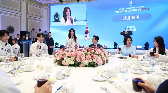 김길리, 동계올림픽 선수단 격려 오찬 건배사