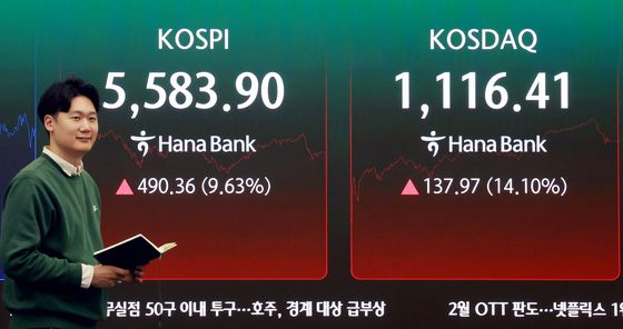 상승 마감한 코스피와 코스닥