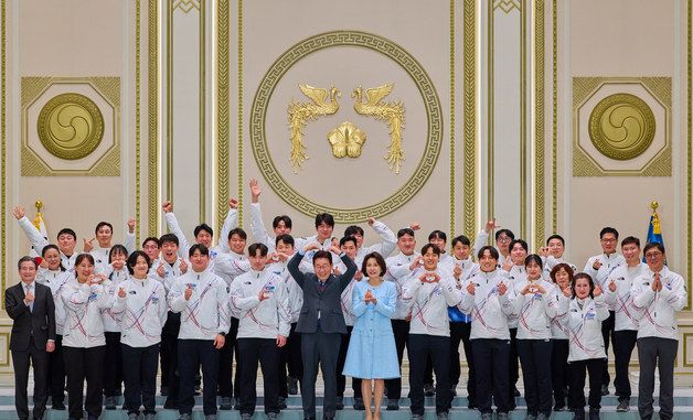 이재명 대통령, 2026 밀라노-코르티나담페초 동계올림픽 선수단과 함께