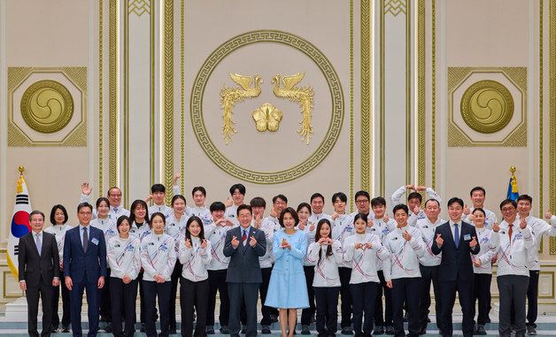 이재명 대통령, 2026 밀라노-코르티나담페초 동계올림픽 선수단과 함께