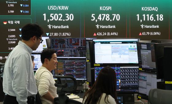 코스피 '급등' 5400선 마감, 원달러환율은 '하락'