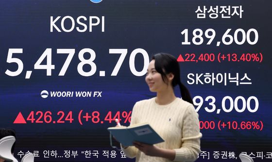 종전 기대에 코스피 8% 상승