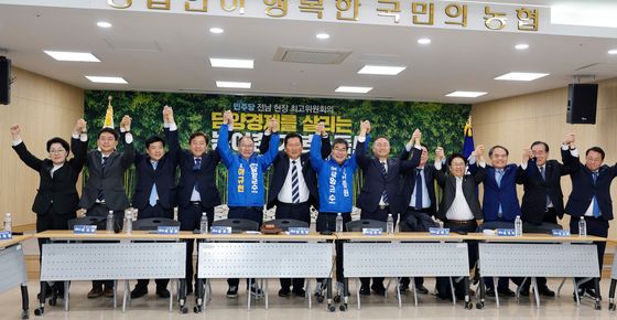 정청래 대표, 담양군수 후보들과 합께