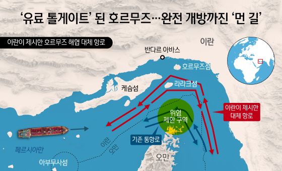 [오늘의 그래픽] '유료 톨게이트' 된 호르무즈…완전 개방까진 '먼 길'