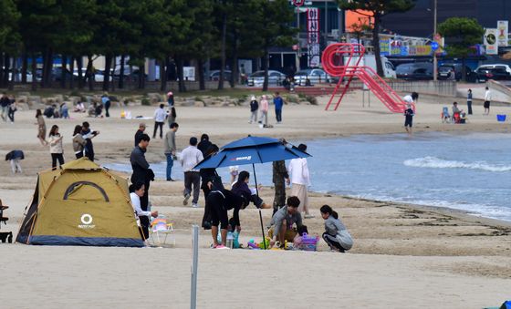 봄 오후 즐기는 시민들