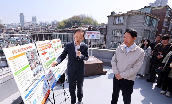 마포구 아현1구역 찾은 오세훈 서울시장