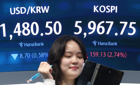 코스피, '6천피' 찍고 5,960선 마감