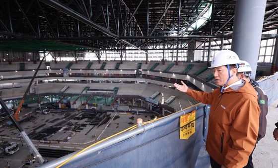 서울아레나 공사현장 찾은 오세훈 시장
