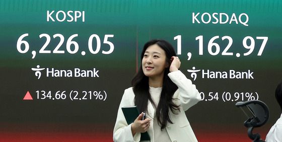 코스피, 종전 협상 기대에 6200선 안착