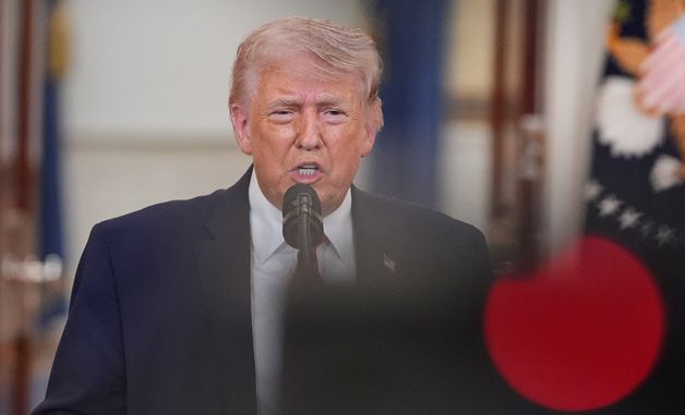 [포토] 이란 관련 대국민 연설 중인 트럼프