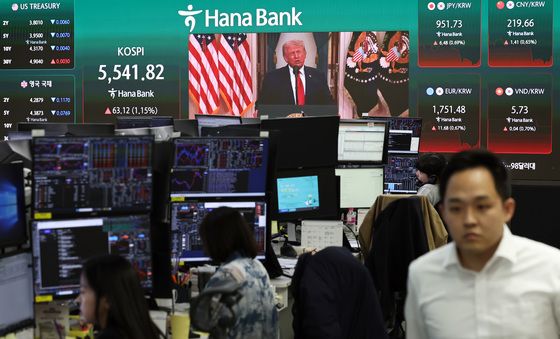 트럼프 연설에 상승폭 줄어드는 코스피