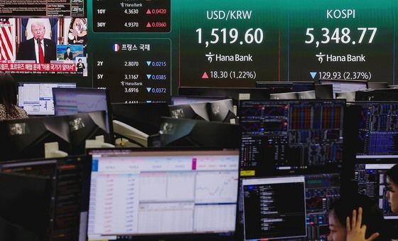 트럼프 발언에 코스피는 하락, 원·달러 환율은 상승