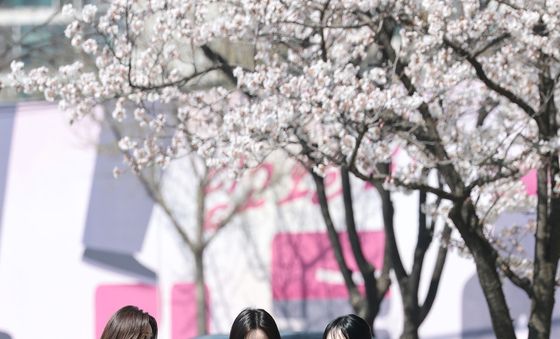 씨야 김연지·남규리·이보람, 벚꽃 아래 오손도손