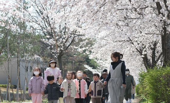봄산책 나온 아이들