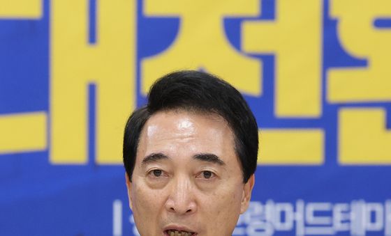 현장 최고위원회의 발언하는 박수현 충남지사 후보