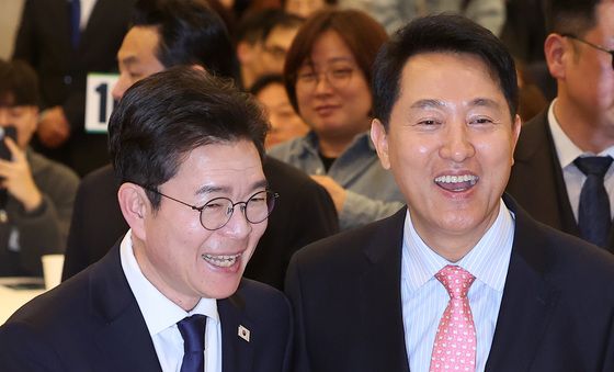 여야 서울시장 후보 첫 만남