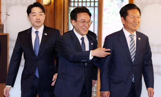 고위당정협의회 참석하는 김민석·정청래·강훈식