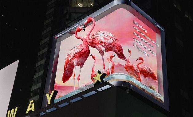 LG전자, 美 타임스스퀘어에서 멸종위기종 보호 캠페인 진행