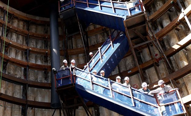 빗물배수터널 공사 현장 점검하는 오세훈 시장