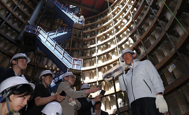 빗물배수터널 공사 현장 찾은 오세훈 시장