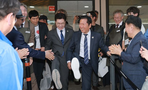 아지오 방문한 정청래 대표와 정원오 후보