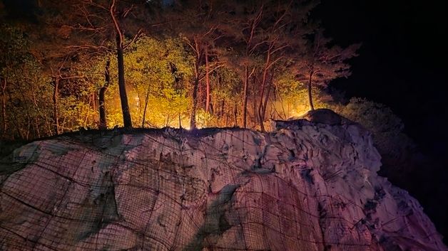 영월 무릉도원면 국유림서 야간 산불