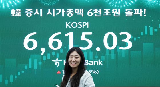 한국 증시 시가총액 6천조원 돌파