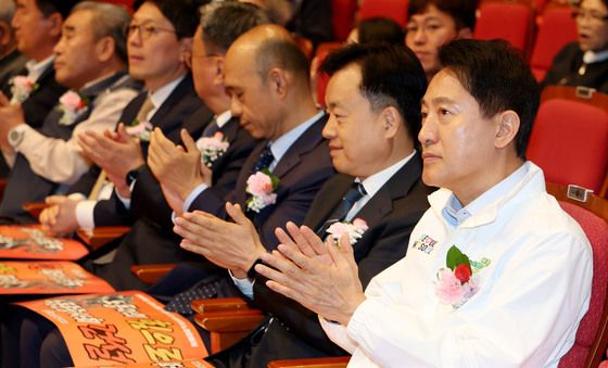 세계노동절 기념식 참석한 오세훈 후보