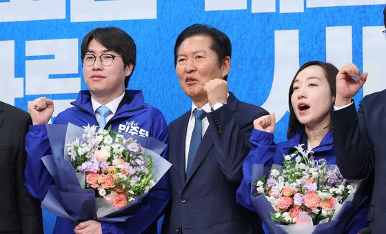 파이팅 외치는 정청래·하정우·전은수