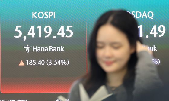 '코스피 3% 상승한 5400선 회복'