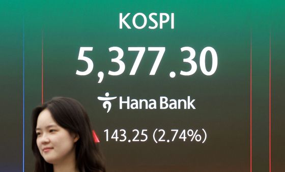 코스피 5370대 회복하며 장마감