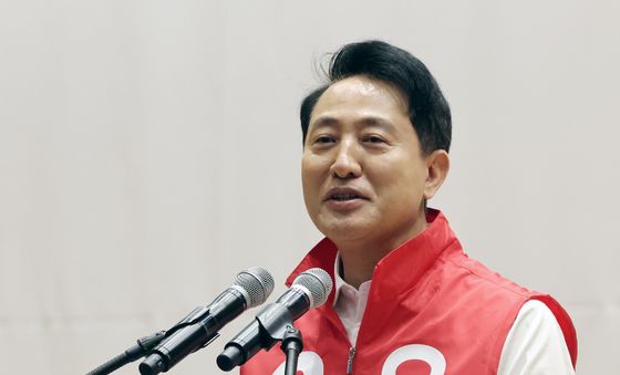 포부 연설하는 오세훈 서울시장 후보