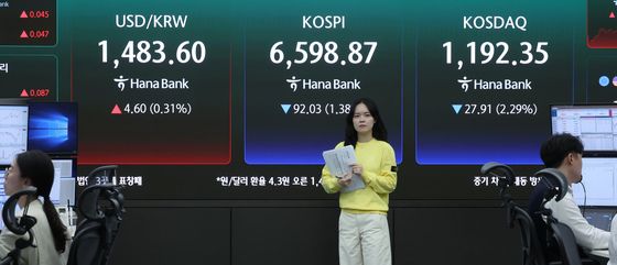 코스피·코스닥 하락 마감...환율 상승