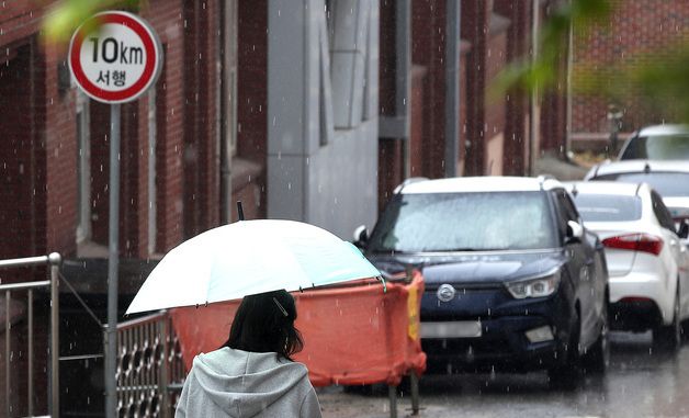 여름 소나기처럼 내리는 '봄비와 우박'