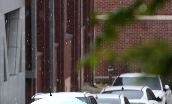 우박과 함께 내리는 봄비