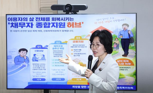 답변하는 김은경 서민금융진흥원장 겸 신용회복위원장