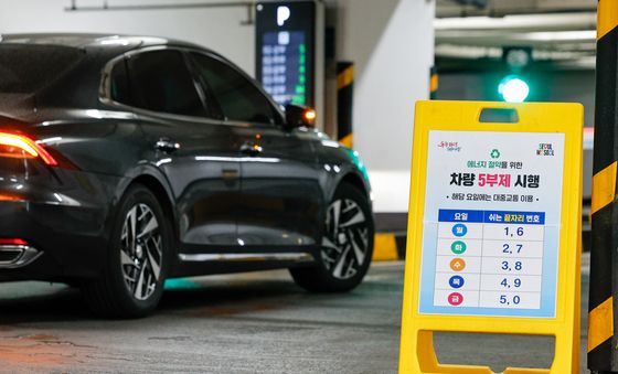 '8일부터 공영주차장 차량 5부제'