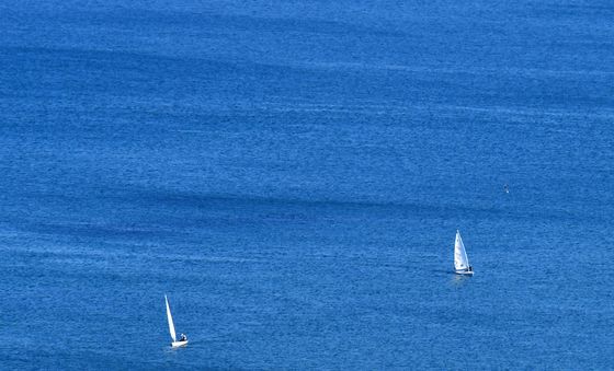 푸른 바다 위로