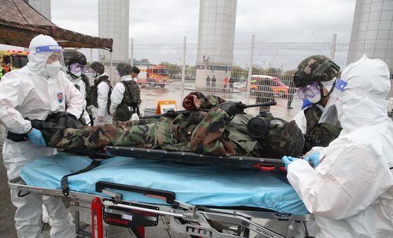 육군 50사단 '핵·대량 살상 무기 사후관리 훈련'