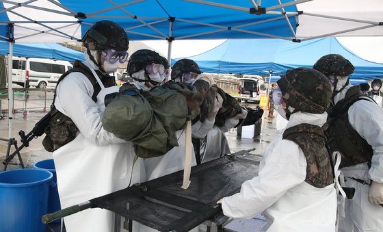 육군 50사단 '핵·대량 살상 무기 사후관리 훈련'