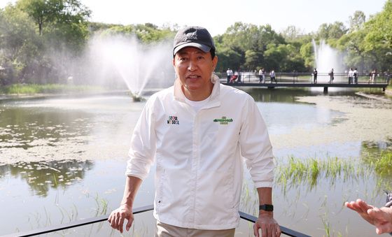 국제정원박람회 행사장 찾은 오세훈 국민의힘 후보