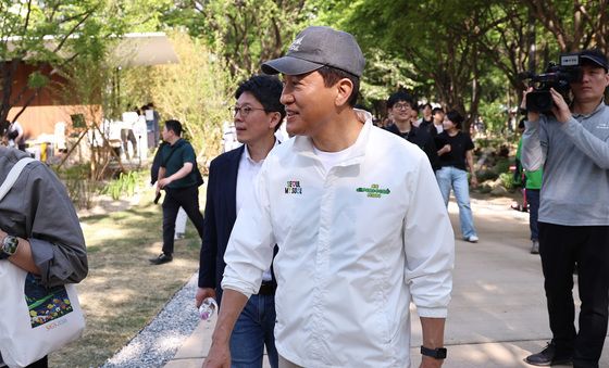 국제정원박람회 행사장 둘러보는 오세훈 후보